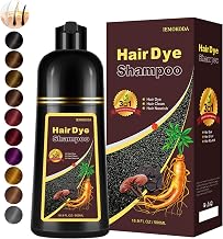 Instant Dark Brown Hair Dye Shampoo for Gray Hair 3 in 1, Natural Hair Color Shampoo for Women Men, Easy to Use, 100% Coverage Long Lasting Hair Dye 16.9 Fl Oz (Dark brown)