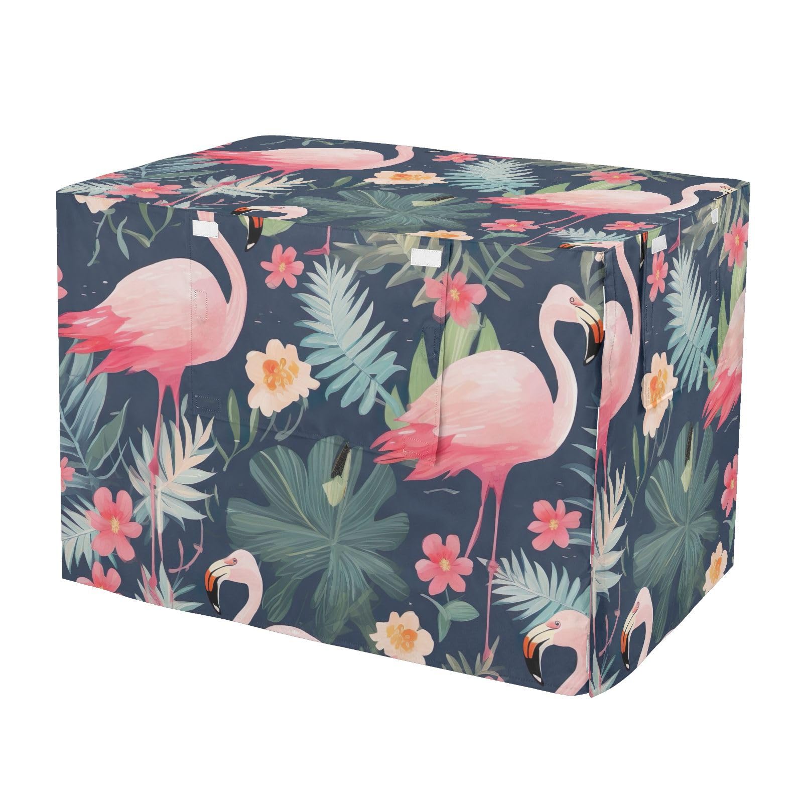 Housse de cage pour chien respirante flamant rose pour un intérieur cosy