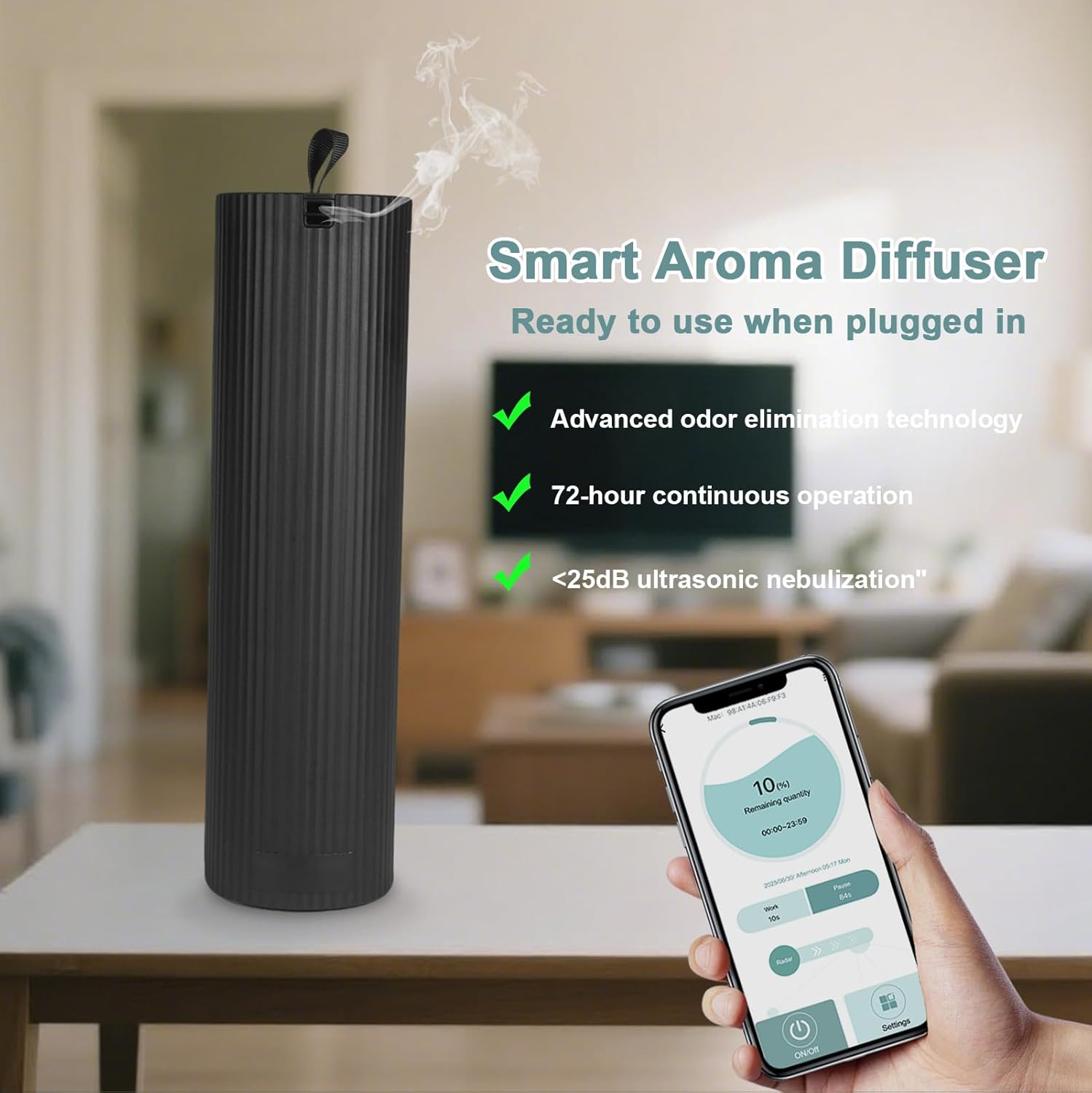 Scent Diffuser Starter Kit - Aroma Waterless Essential Oil Diffuser for Home, Air Diffuser for Large Room, 3200 Sq.Ft Coverage Scent Air Machine, Contains A 3.5 OZ Hotel Scent Essential Oil - Image 2