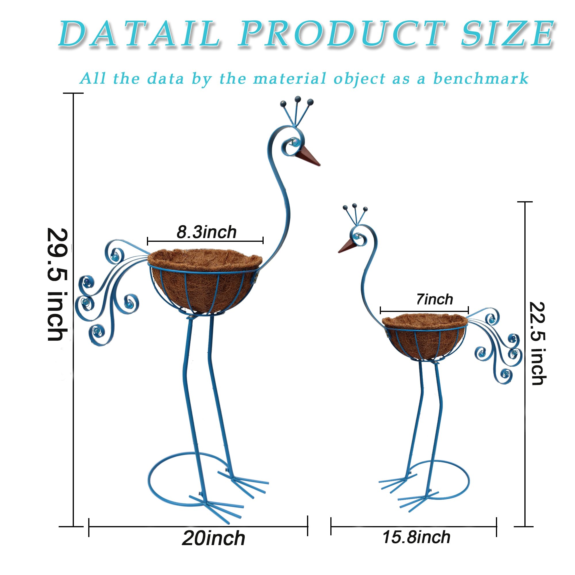 Amazon.com : COOZZYHOUR Metal Peacock Planter with Fiber