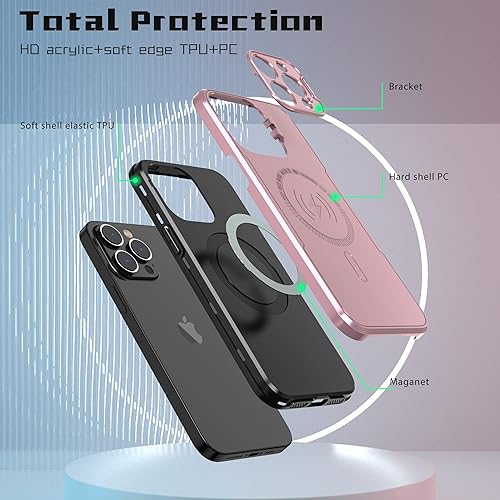 Miniatura 7 de Asuwish Funda de teléfono para iPhone 14 Pro de 6.1 pulgadas con protector de pantalla de vidrio templado Magsafe y soporte delgado, funda rígida
