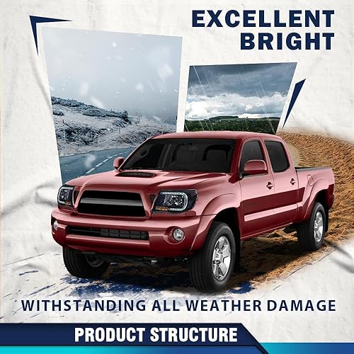 Vista 82 de PIT66 Conjunto de faros delanteros LED DRL BAR compatible con GMC Sierra 1999-2007 /Sierra 2500/99-06 GMC Yukon 1999-2004, accesorios de luces