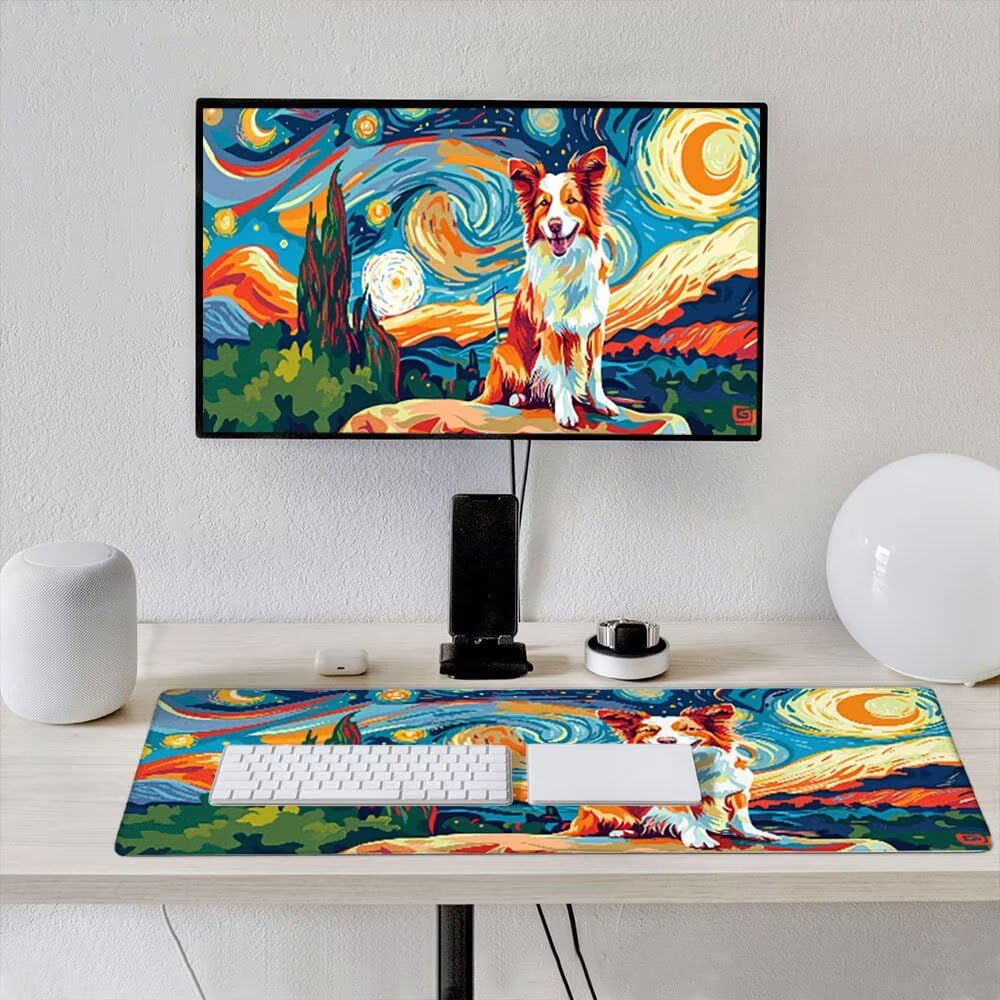 Podkładka pod mysz dla graczy, 1600x800mm XXL podkładka pod mysz do gier duża, zmywalna klawiatura biurowa mata antypoślizgowa gumowa wodoodporna, szyte krawędzie, gracz komputer PC, abstrakcja