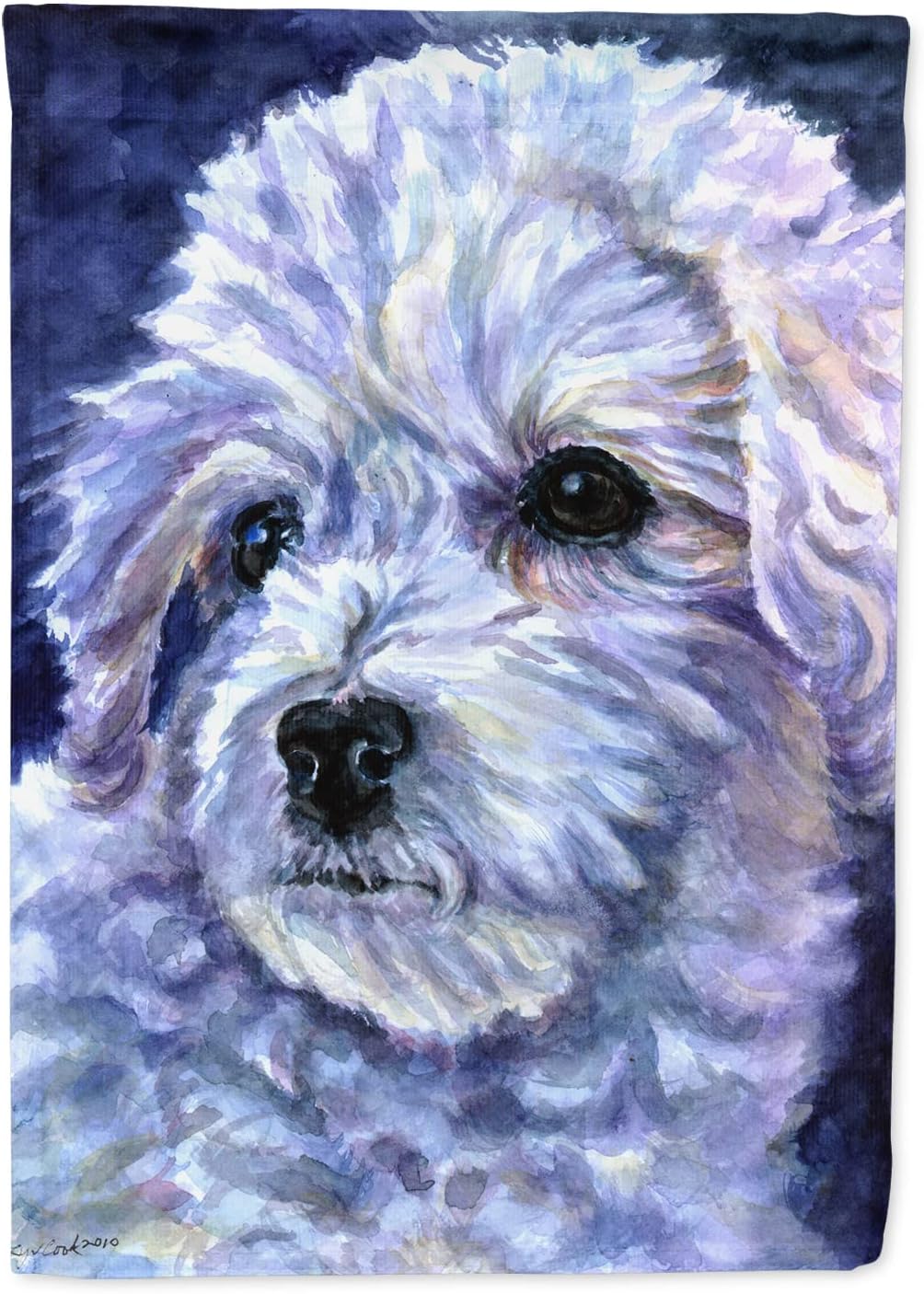 Caroline's Treasures 7336CHF Bichon Frise House Flag Large Porch Sleeve Pole Decorative Outside Yard Banner Artwork Wall Hanging, Polyester, House Size, Multicolor
