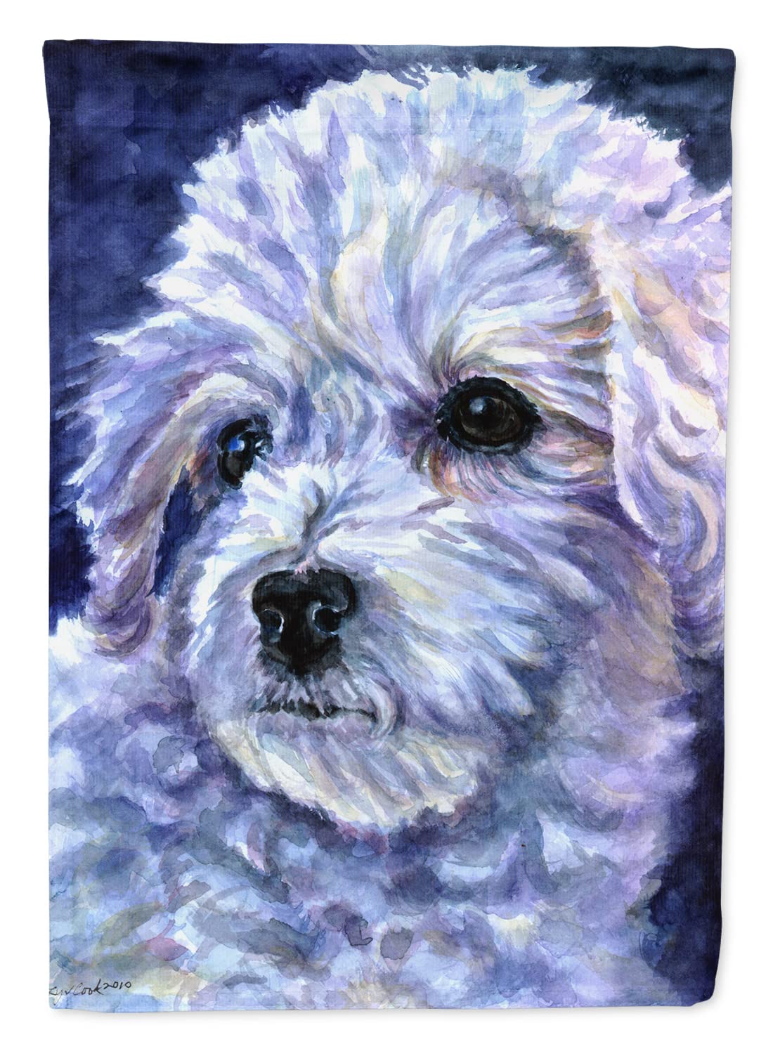 Bichon Frise Drapeau sur Toile Décoration Jardin et Maison Animaux