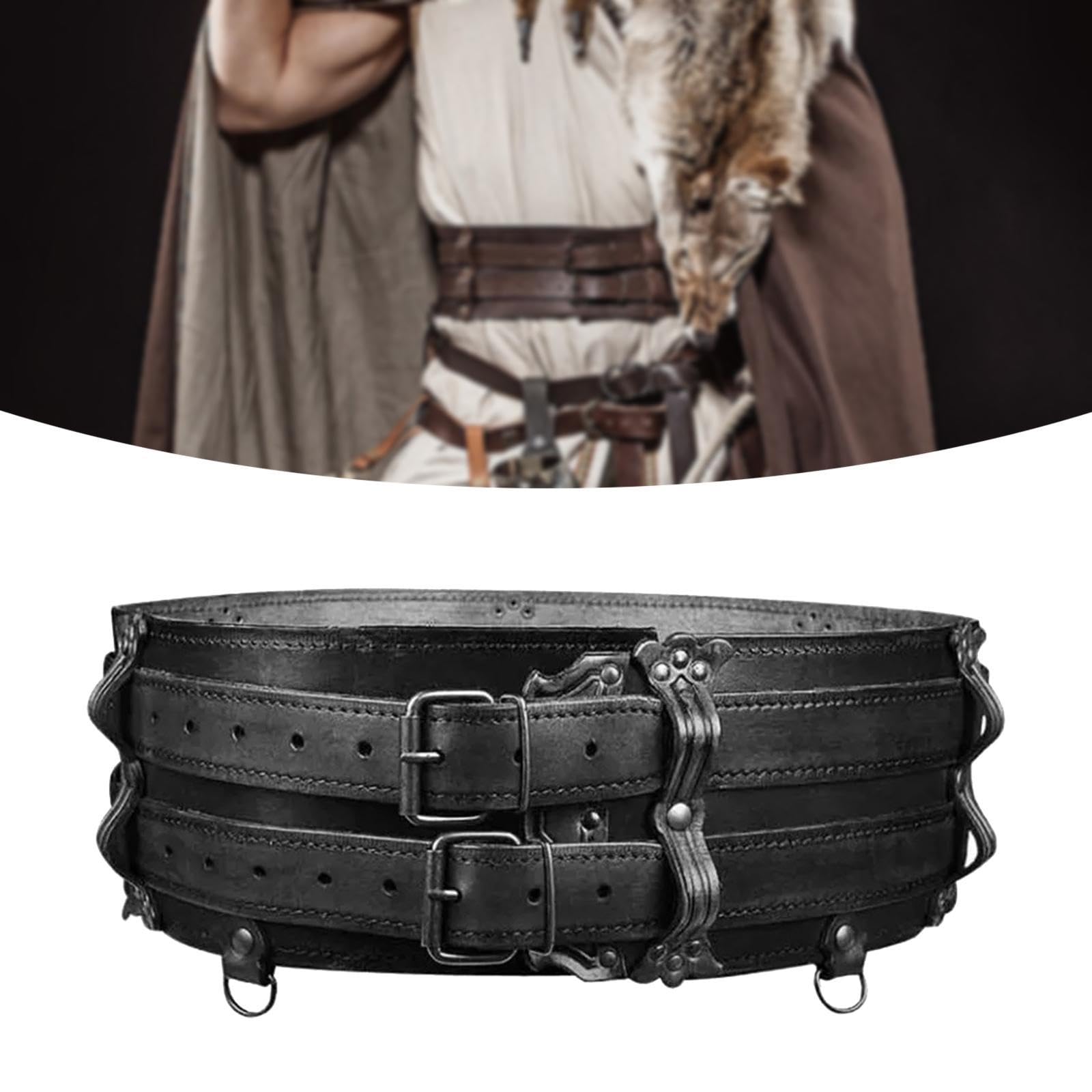 Cinturón Medieval, Cinturón de Poliuretano, Accesorio para Cosplay, Cinturón de Corsé de Caballero, Cinturón Ancho para Espectáculos Y Disfraces.