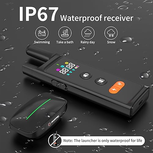 Miniatura 5 de Collar de choque de entrenamiento para perros de 3300 pies con control remoto IP67 resistente al agua con 4 modos de entrenamiento, pitido,
