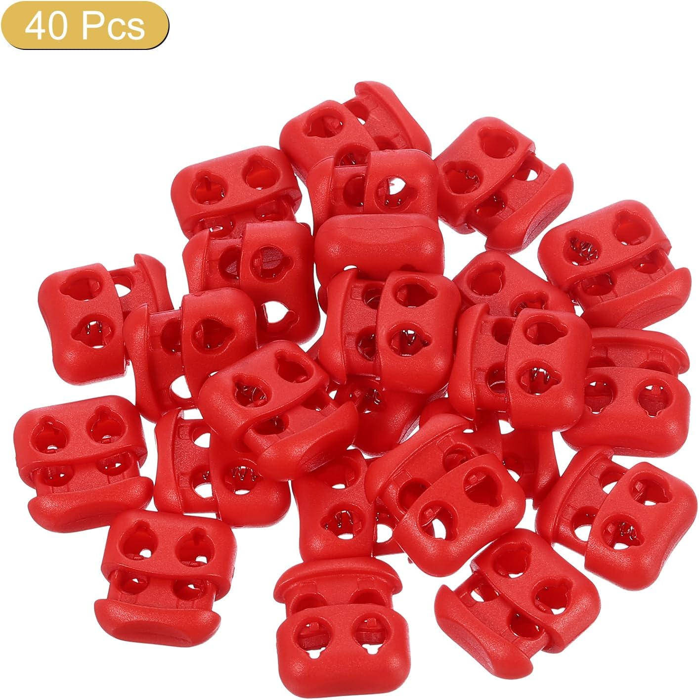 uxcell Plastic Cord Lock Ends Toggle, Double Hole Spring Toggle Stopper Slider Toggles Clip for Drawstrings - Image 3