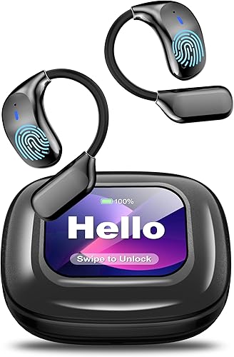 AI Language Translation Earbuds, LCD Touch Screen OWS Real-Time Translator for 1