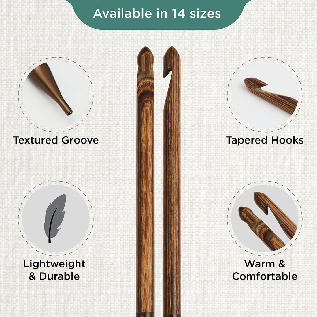 KnitPro Ginger Afghan/Tunisian Crochet Hook | US Size L (8mm)