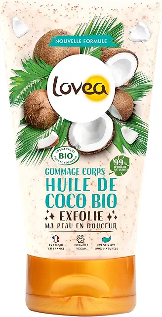 Gommage Corps Bio à l'Huile de Coco Lovea - Exfoliant Doux Vegan 150 ml
