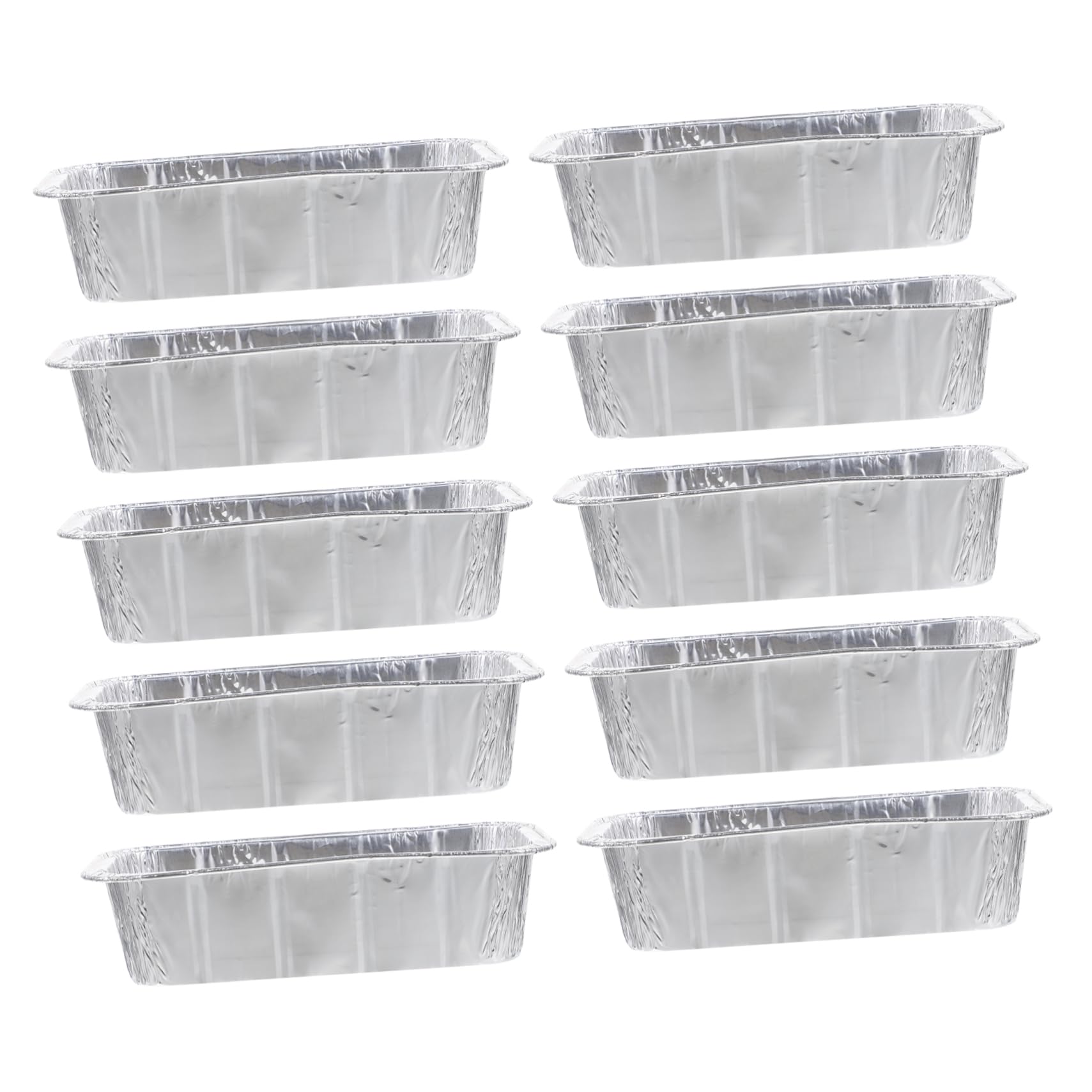 Moules à Gâteau en Aluminium Argenté en Aluminium Épais Jetables Lot de 10 850 Ml, Légers et Portables, pour Cuisson de Pain et Pâtisserie