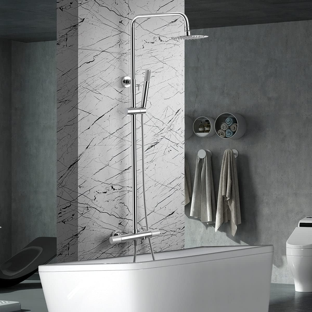 IMEX BTD038-B LINE Grifo Termostático Conjunto de Bañera Telescópico