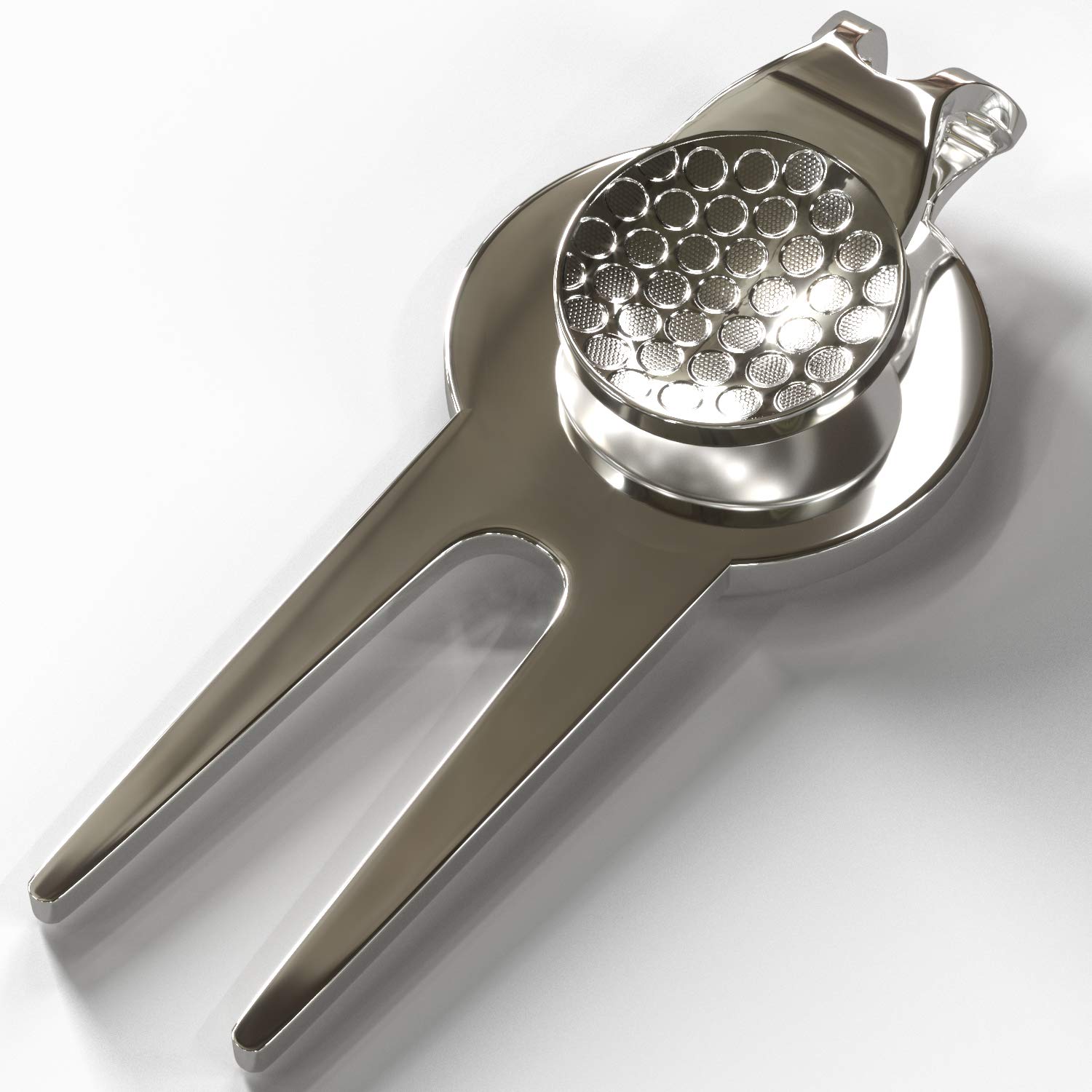 Pitchgabel Golf Divot Tool Magnet Ball Marker | Premium Qualität Ballmarker | Magnetisch Abnehmbarer Markierer | Ballmarkierung | Pitchmarken | Hochwertiger Marker | (Silber)