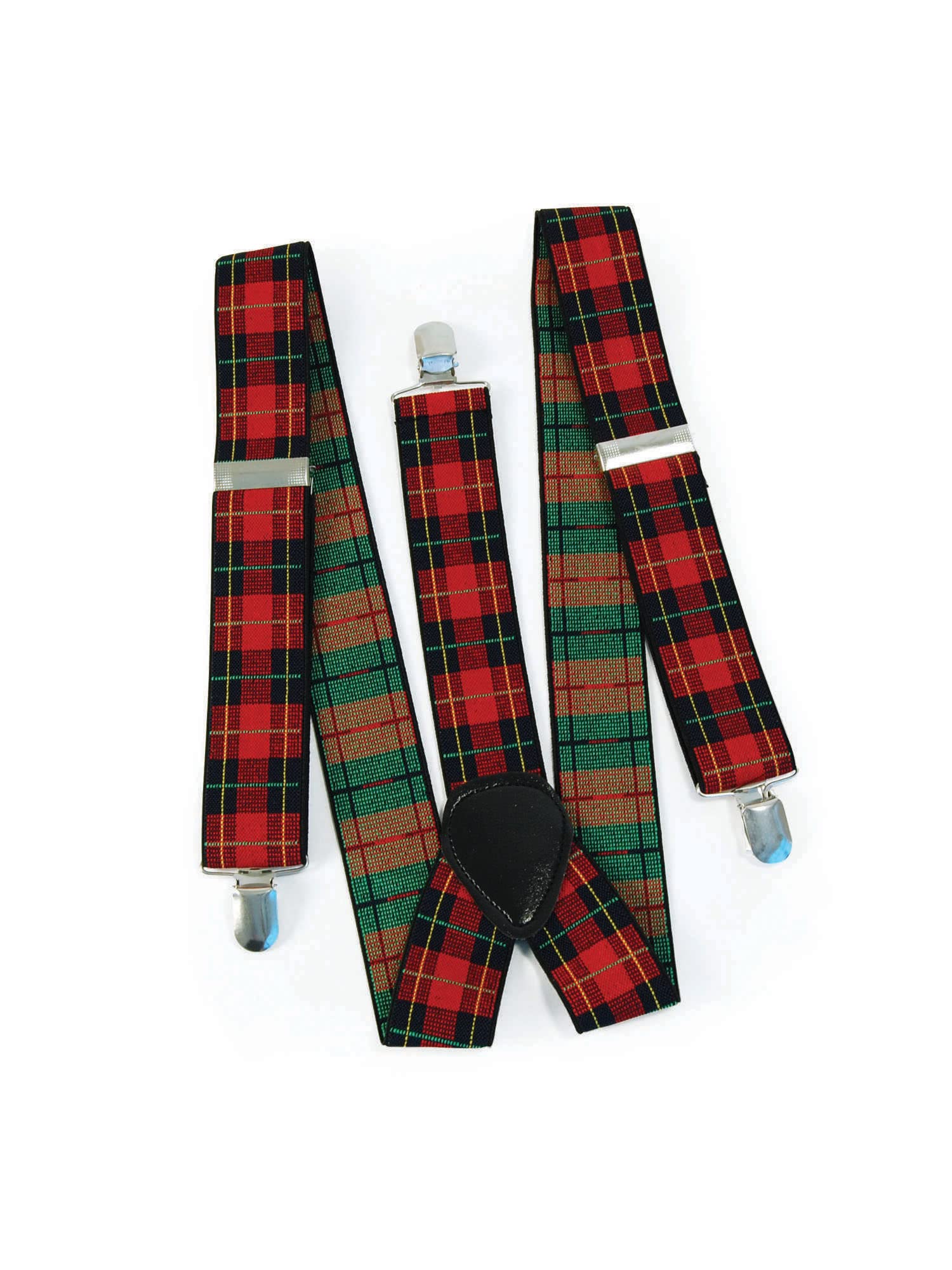 labreeze Red Tartan Punk Braces Suspenders Scottish Burns Night Fancy Dress Party Accessory