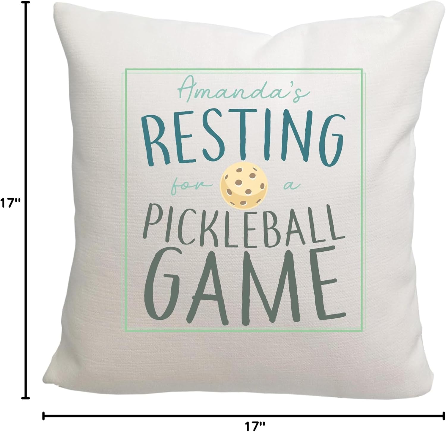 Pattern Pop Personalized Resting for A Pickleball Ball Game Throw Pillow 17x17 - Complete with Insert