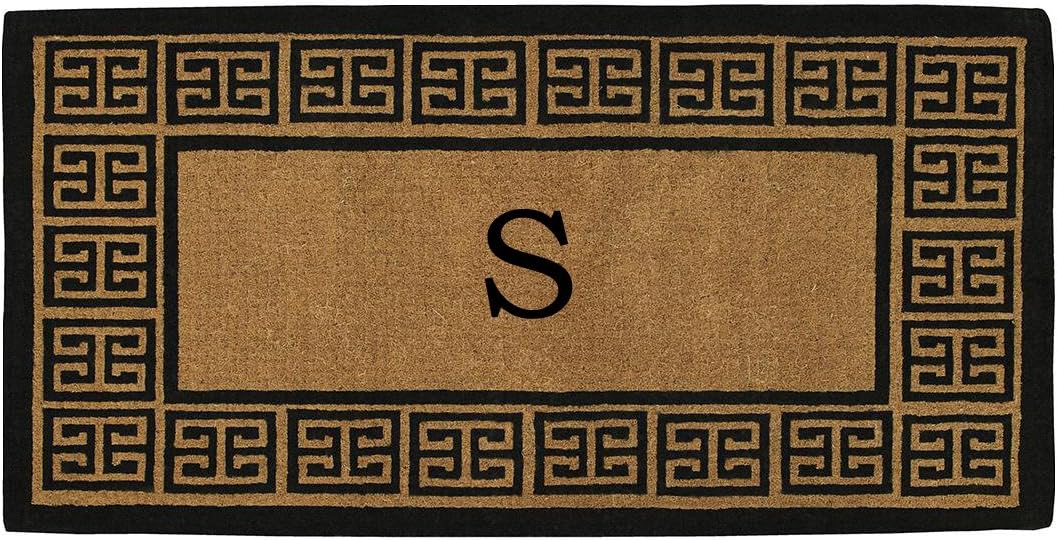 Home & More 180091830T The Grecian 18" X 30" Extra-Thick Monogrammed Doormat (Letter T)