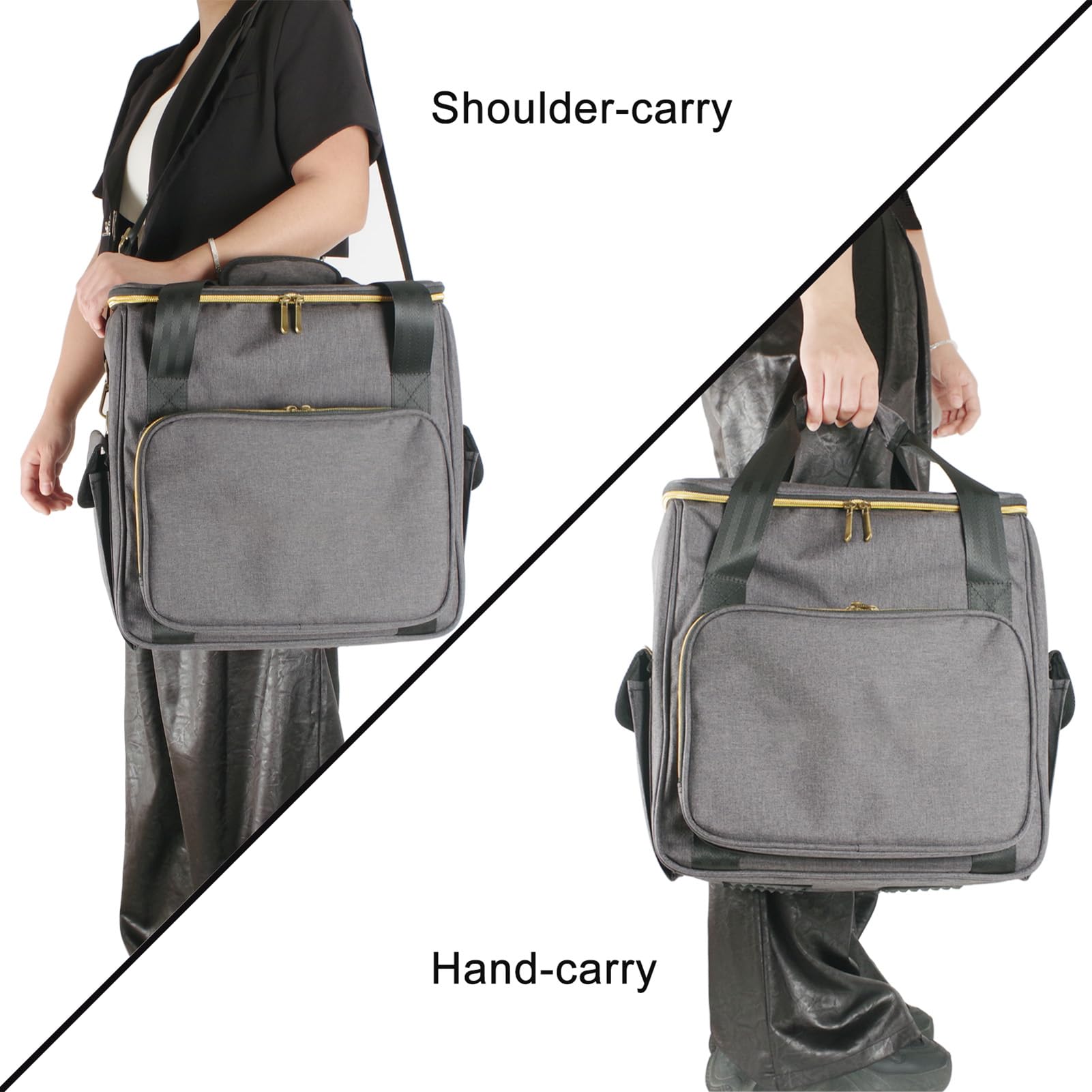 Pilipane Estuche para Almacenamiento de Discos de Vinilo, Impermeable, Duradero, Espacioso, Bolsa de Transporte para Viaje, Organizador para Coleccionistas de Discos, Conciertos, Gris, 35