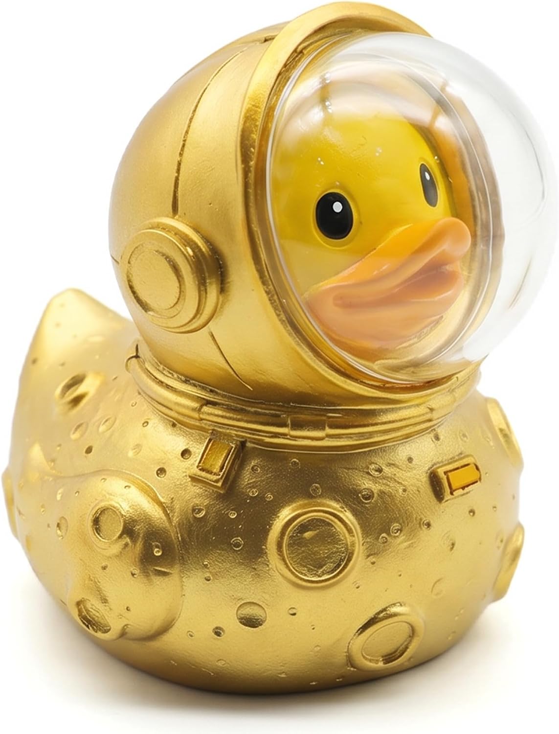 Astronaut Duck Figurine - Space Duck Collectible Ornament (Gold)