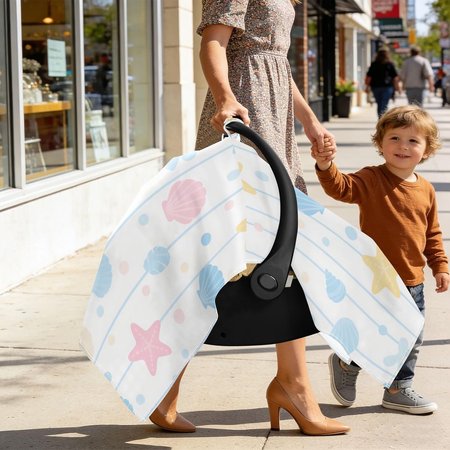 Blue Shell Baby Stroller Sun Cover UV Protection Car Seat Net,Travel Accessories carriolas para bebes
