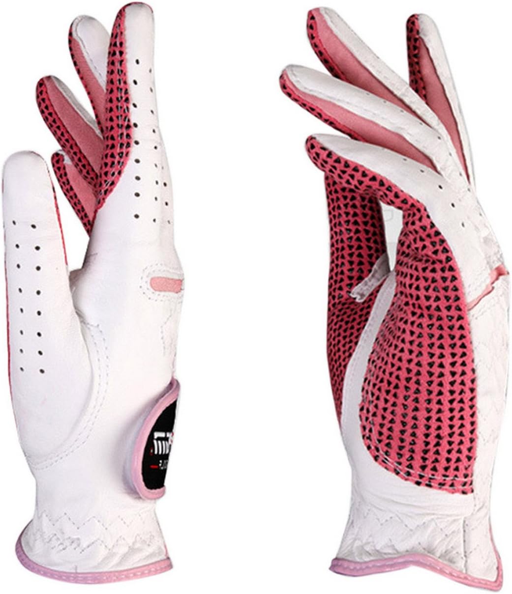 FEOYA Women Luxury Golf Gloves for Both Hands Cabretta Leather Lady Golf Glove