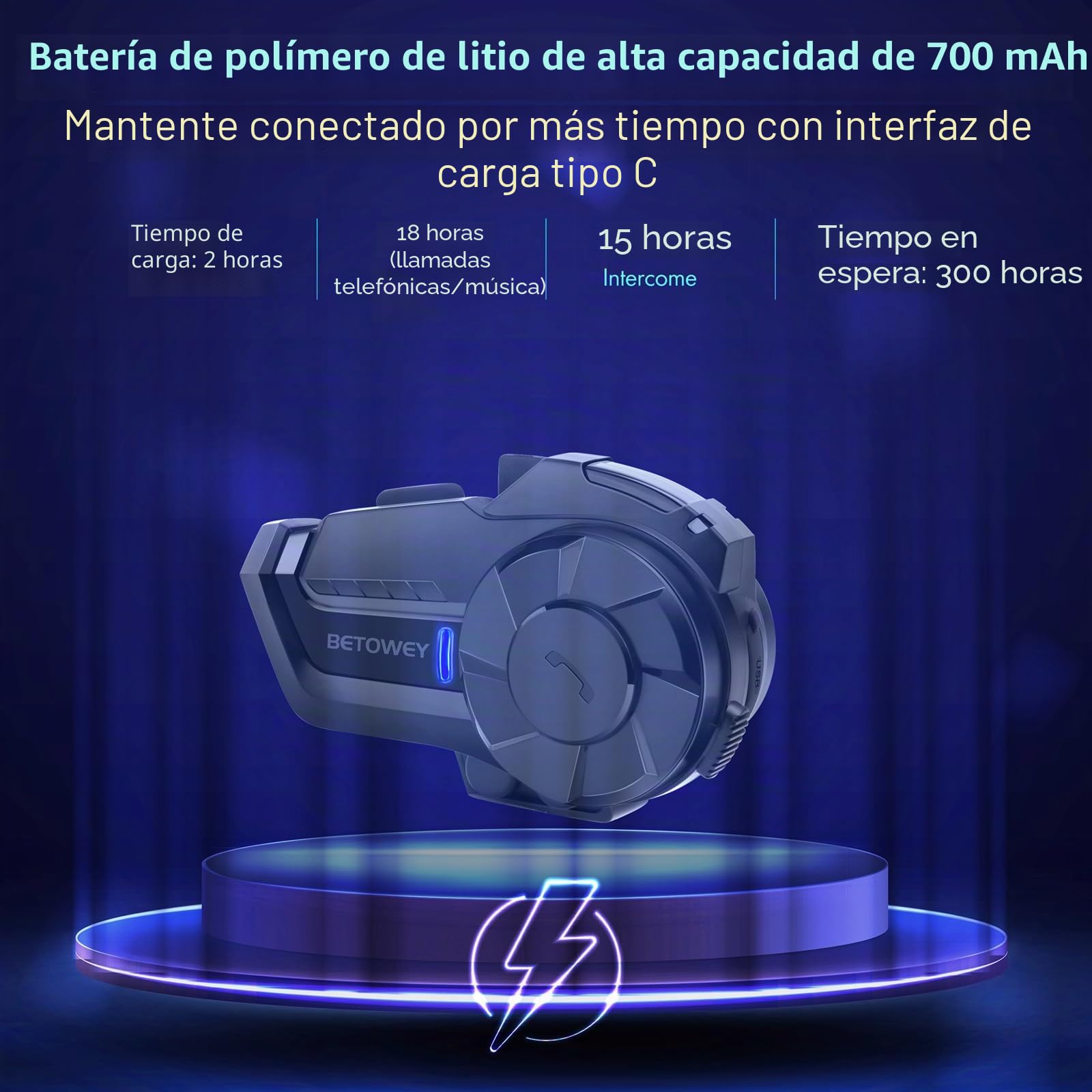 B2X Intercomunicador Casco Moto, Manos Libres Moto con Alcance de Intercomunicador de 800 Metros, Música, Radio FM y GPS - Doble