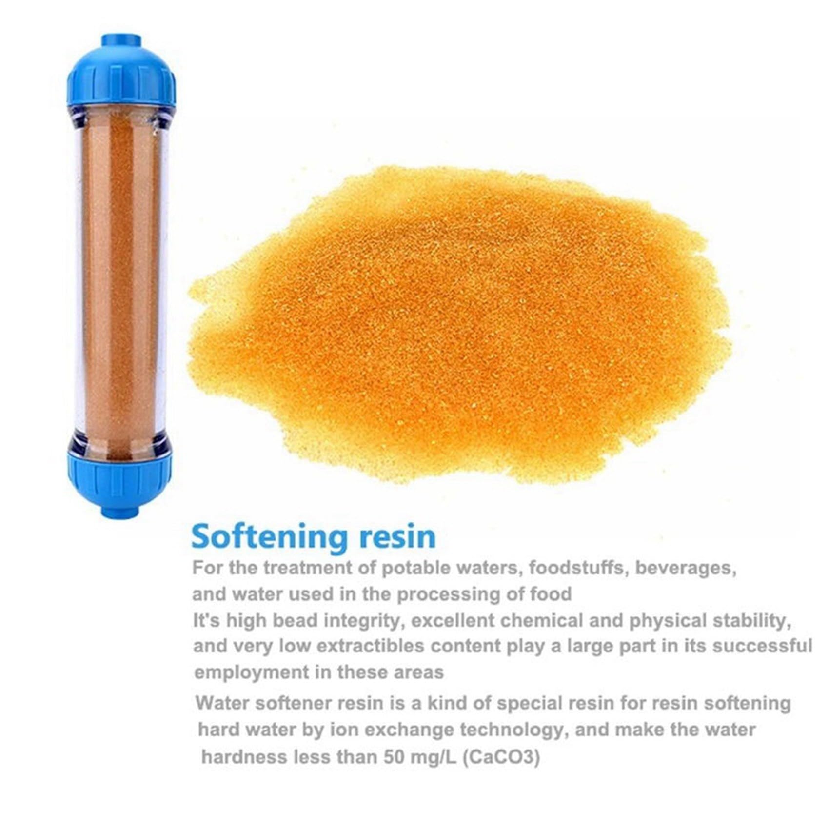 2X Filtro de Agua de Repuesto, Carcasa T33 Recargable, Filtro de Agua de Llenado Artesanal con Resina de Intercambio Iónico, Ósmosis Inversa Transparente