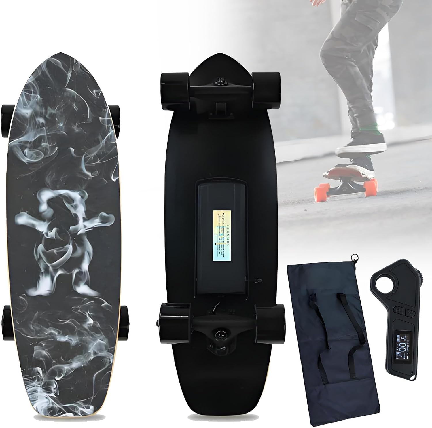 Off Road Electric Skateboard, Electric Skateboard with Remote, 25 Mph Top Speed, for Adults Effortless Commutes and Fun Rides. E