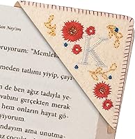 Vista 84 de Marcapáginas de esquina bordado, marcapáginas personalizadas con 26 letras de diseño de triángulo de fieltro, bordado y hecho a mano para tu placer