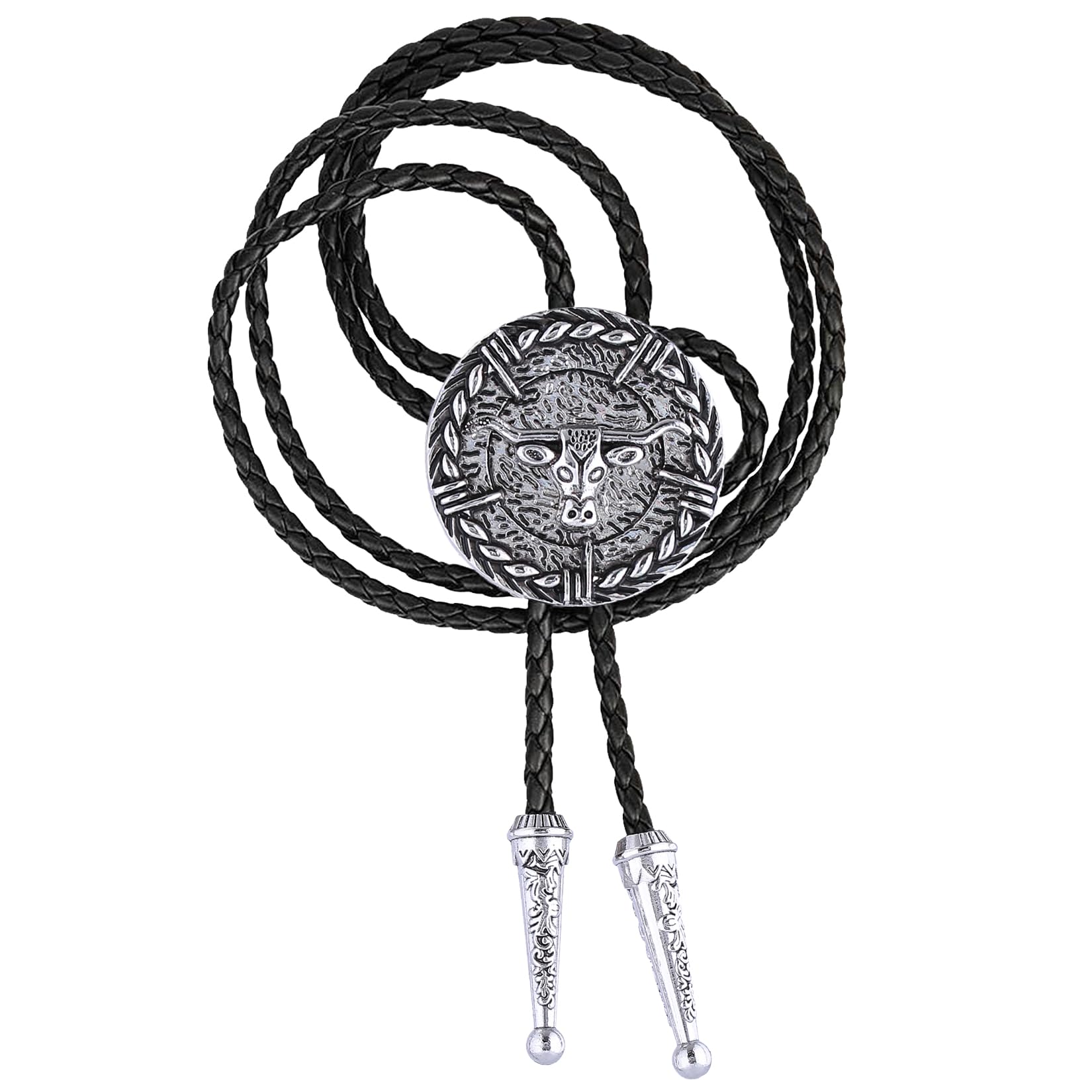 HUABOLA CALYN Bolo Tie for Men Women, Native American Turquoise/Longhorn Bull/Eagle/Horse Bolo ties,Western Tie Costume