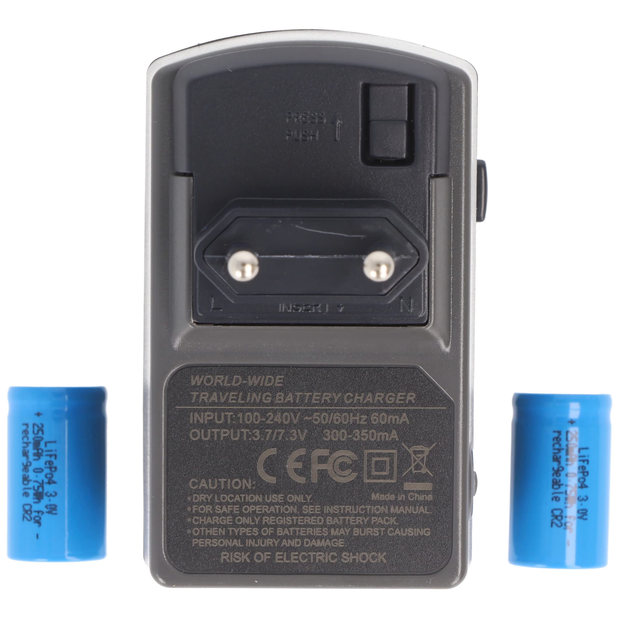 CR2 Chargeur batterie 2 Chargeur avec 2 x CR2 Li-Ion, cr