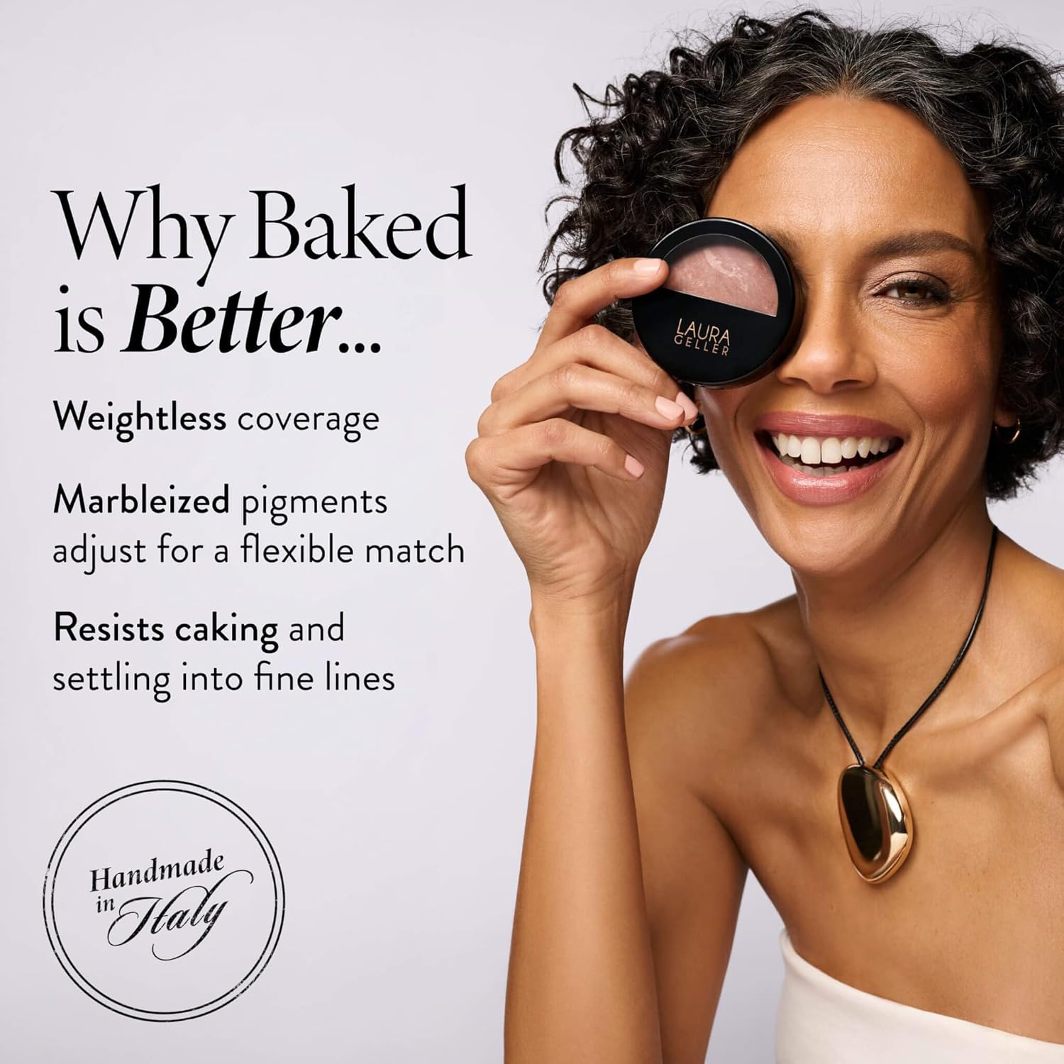 LAURA GELLER NEW YORK Baked Balance-n-Brighten Foundation with Kabuki Brush Makeup Set, Tan