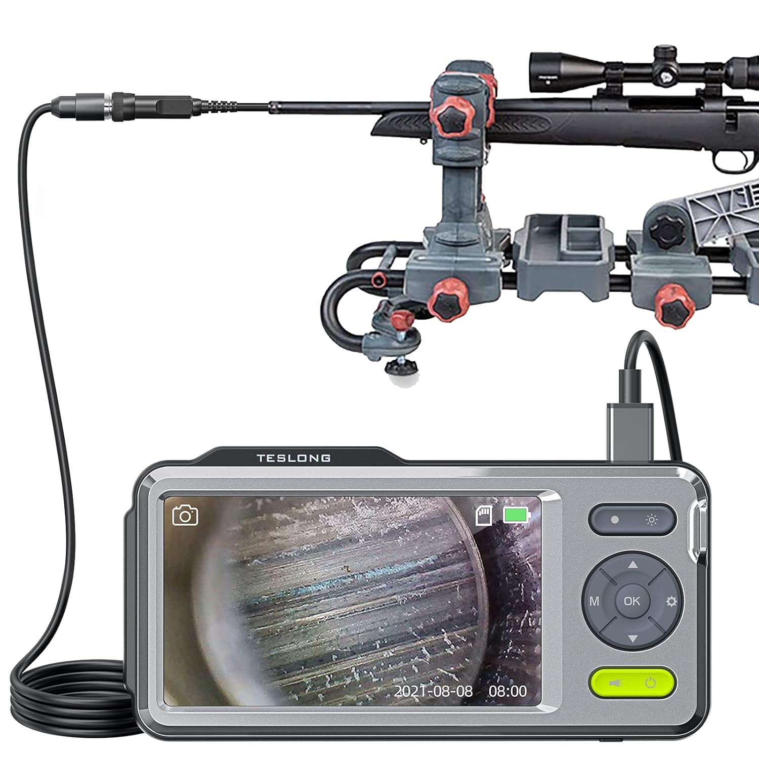 Teslong Rifle Borescope with 5" Monitor, Bore Inspection Camera Visual