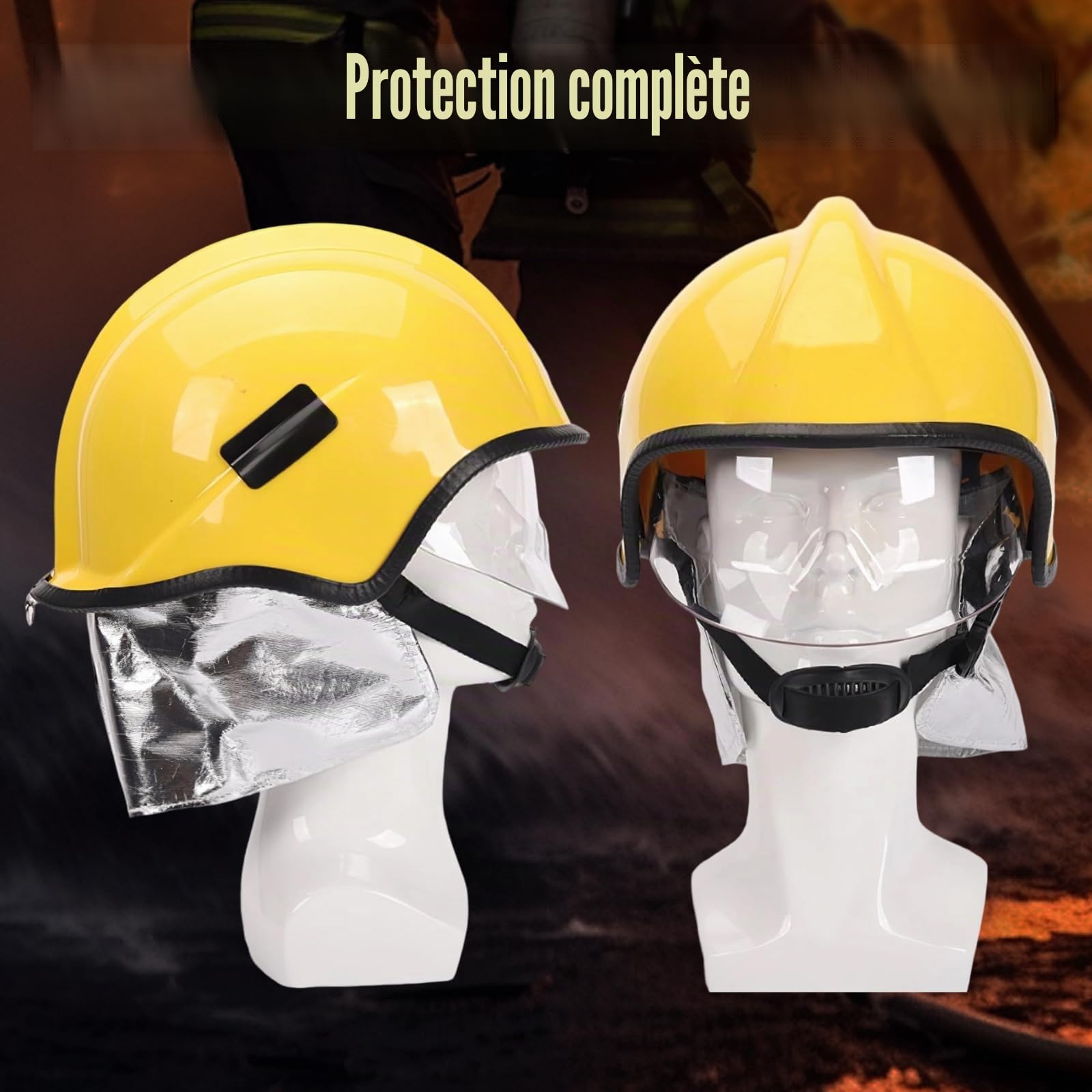 Casque de Sécurité Casque de Pompier Industriel Ignifuge et résistant à la Chaleur écurité De Pompier Casque pour Adultes l'industrie Pompiers urgences Équipement