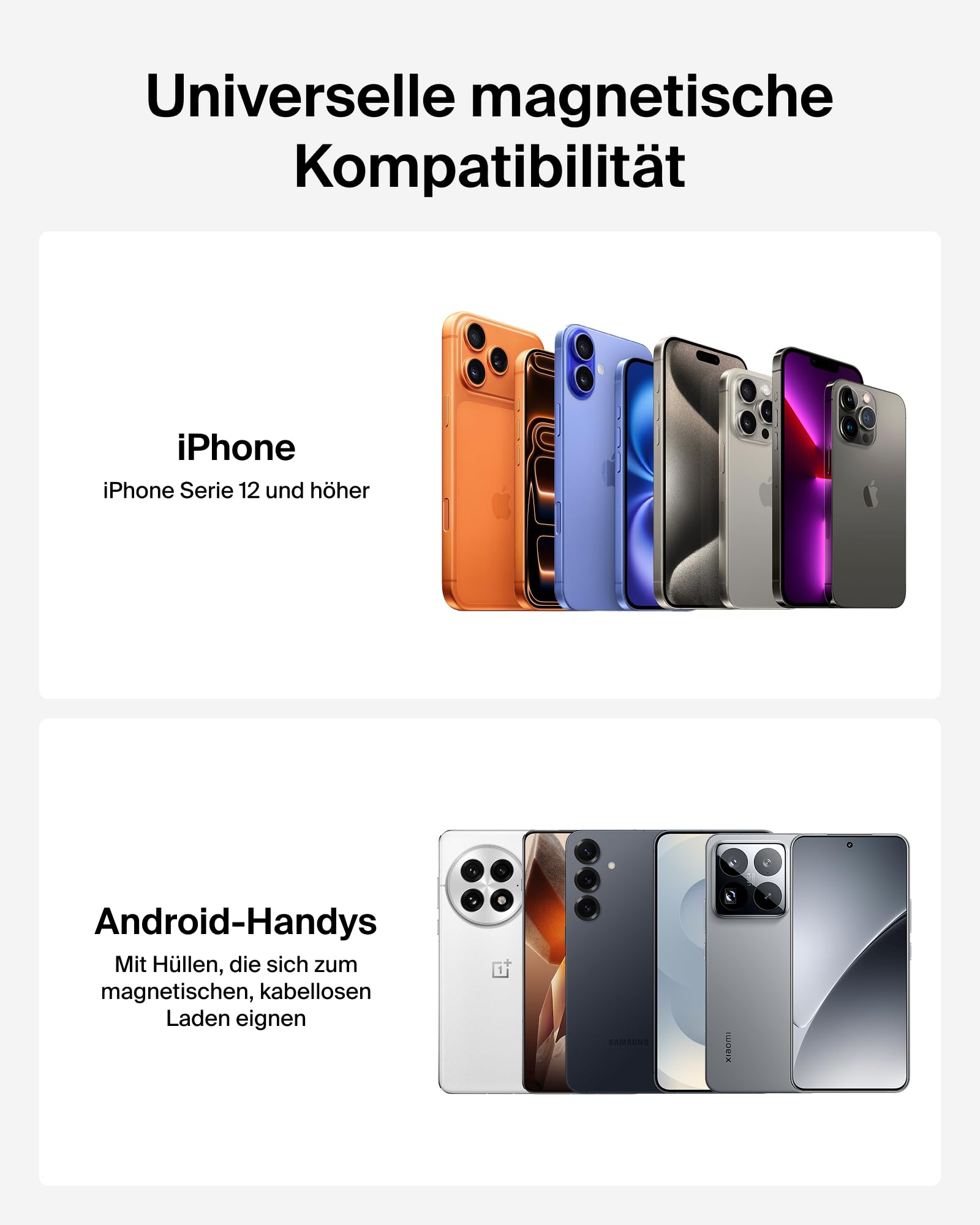 Belkin BoostCharge Qi2 Kfz Ladegerät, Magnetische Handyhalterung Auto mit Ladefunktion, Induktive Ladestation MagSafe Kompatibel, Lüftungshalter mit USB C Kabel für iPhone, Galaxy, Pixelsnap – Schwarz