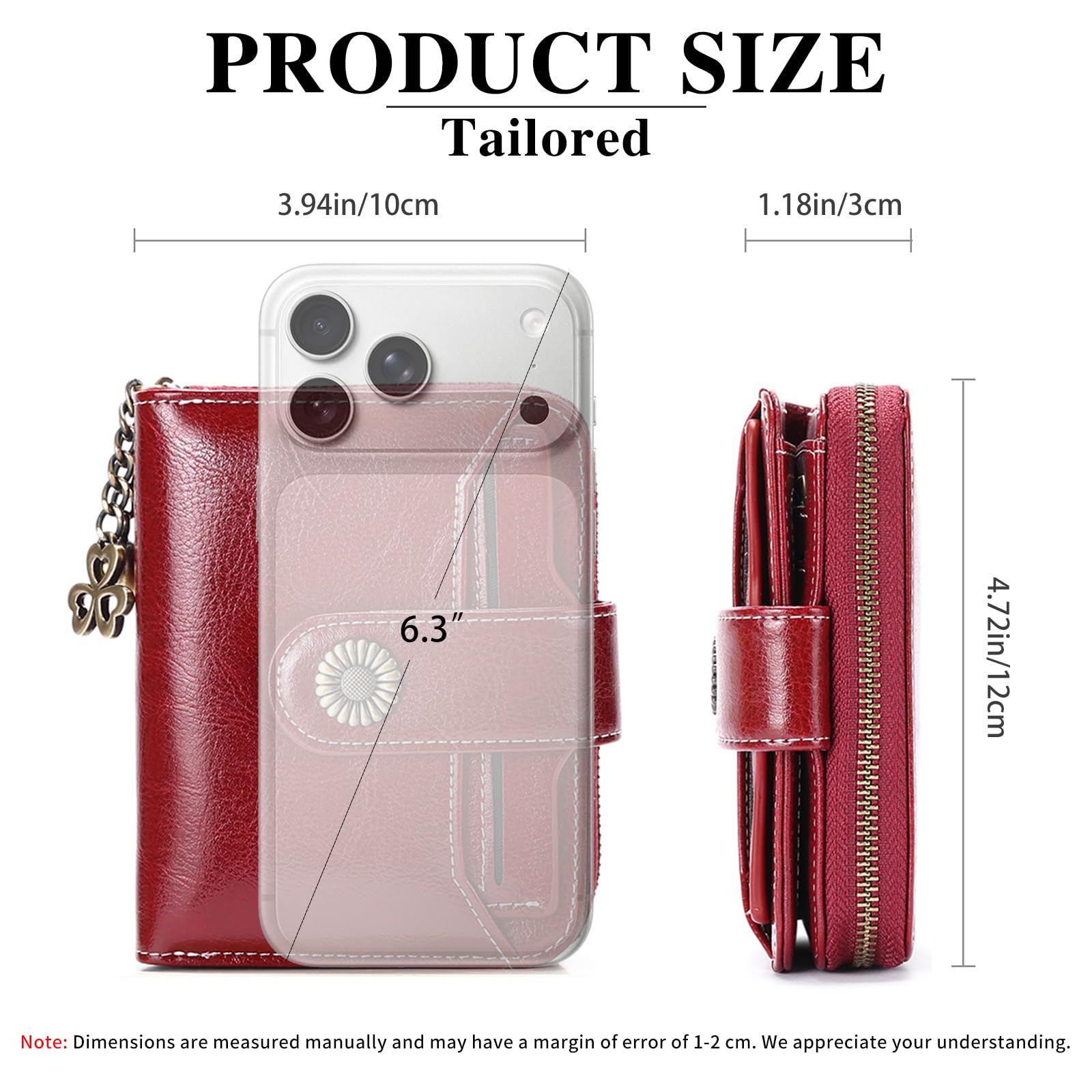 SENDEFN Portefeuille Femme Cuir Porte Monnaie Court Sac d'argent Femmes RFID Blocage Portefeuille Femmes Petit Zippé Portefeuille