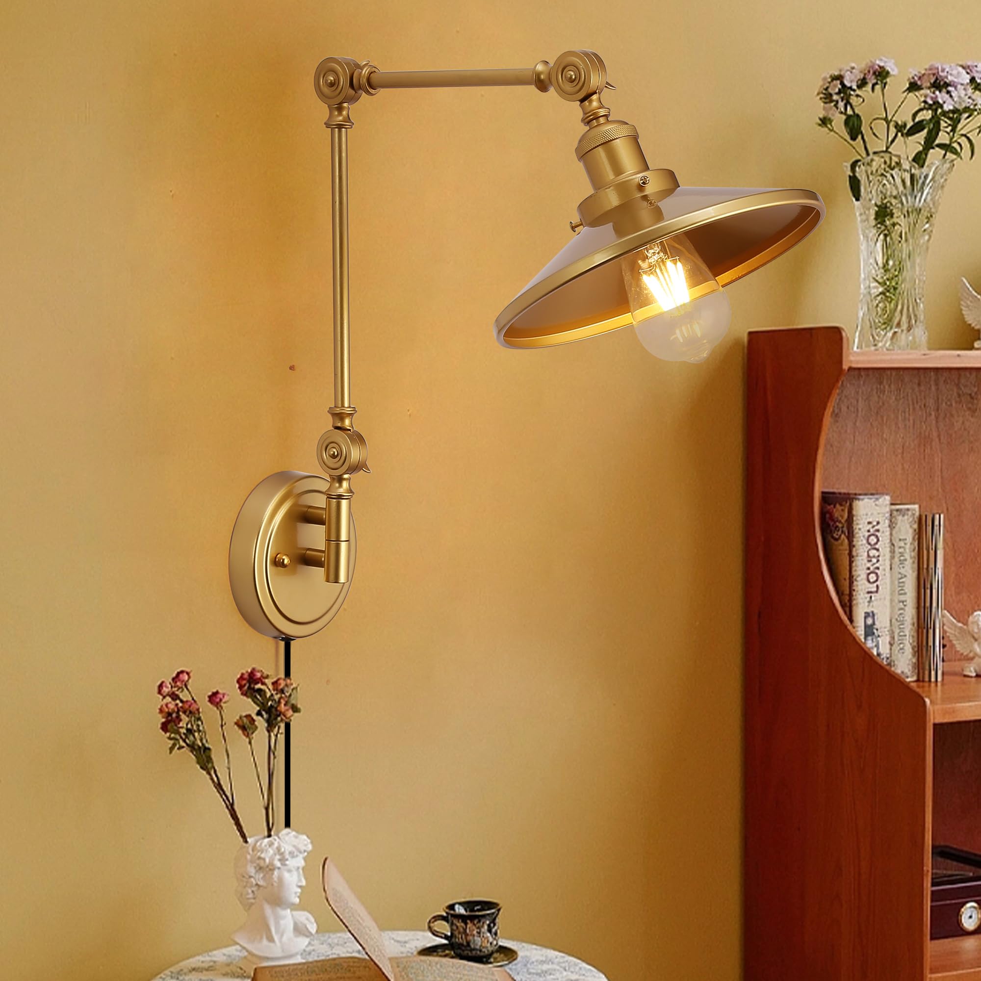 ANKBOY Retro Langen Arm Einstellbare Wandbeleuchtung E27 Industrielle Vintage Wandleuchte mit Einstellbar Kopf Schwarz Wandlampen Ausziehbar Langarm Wandlampe Nachttisch Bar Café Beleuchtung,65*40cm ANKBOY Retro Langen Arm Einstellbare Wandbeleuchtung E27 Industrielle Vintage Wandleuchte mit Einstellbar Kopf Schwarz Wandlampen Ausziehbar Langarm Wandlampe Nachttisch Bar Café Beleuchtung,65*40cm