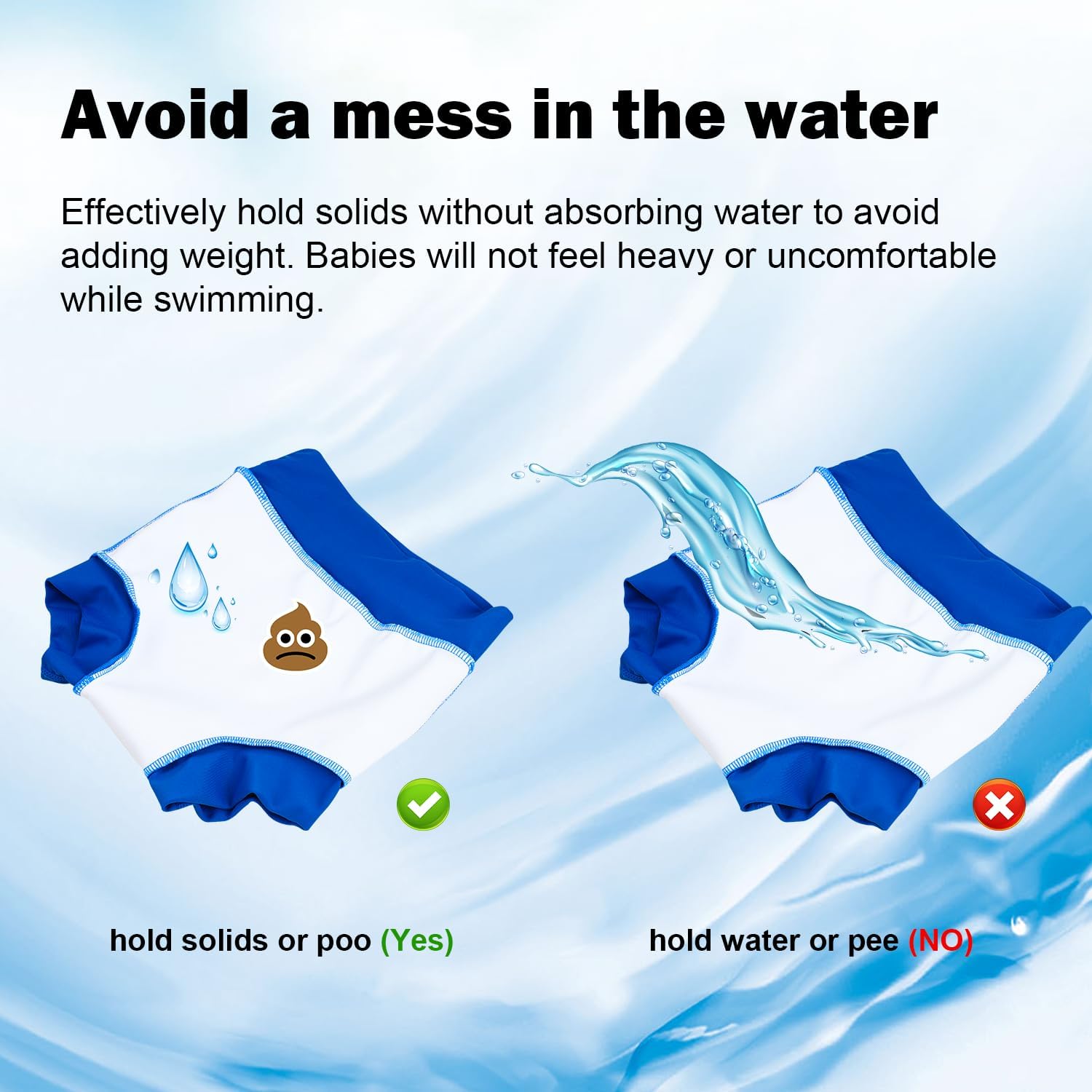 MooMoo Baby Swim Diapers 3 Pcs Waterproof Reusable Swimming Diapers for Baby Swim Lesson 2T-5T, Blue - Image 4