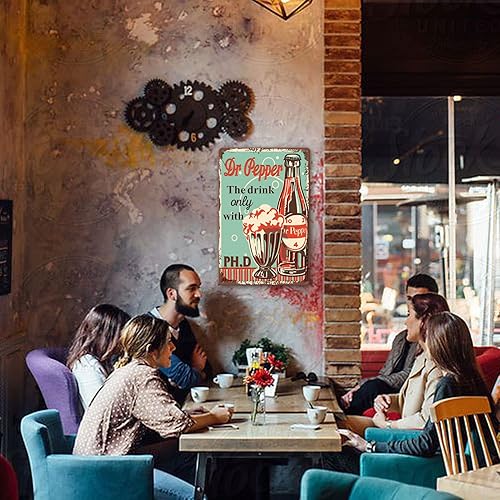 Vista 6 de DOSEK - Letrero de metal con texto en inglés "Vintage Compatible Dr Pepper" con texto en inglés "Dr Pepper", letreros de advertencia de animales