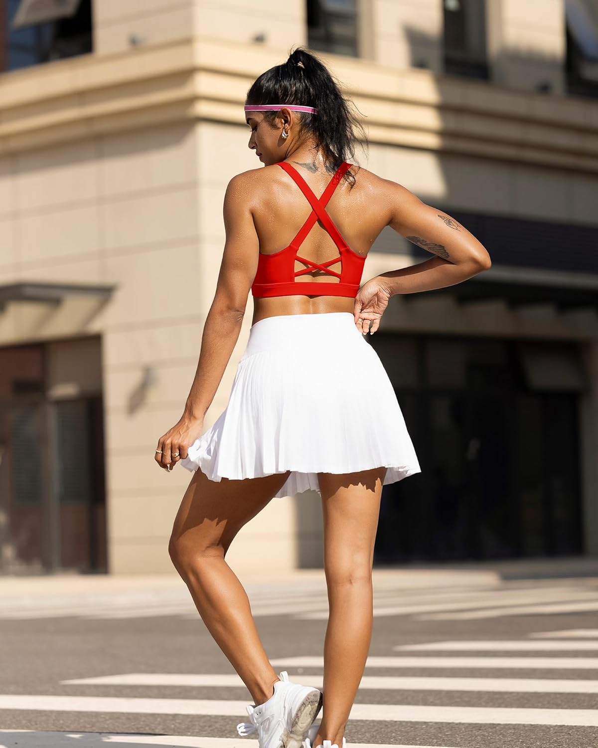 RUNNING GIRL Sports Bra for Women High Support,Molded Cup High Impact Sports Bras with Sewn in Pads - Image 3