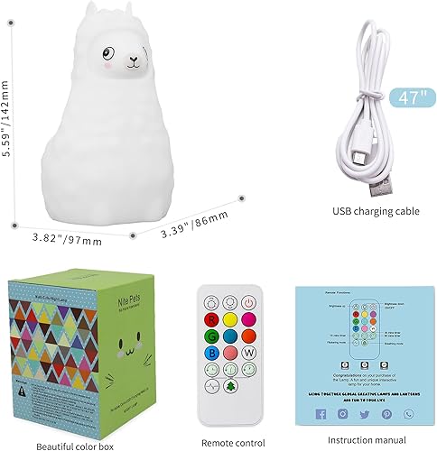 Miniatura 9 de ShaArkMango Linda luz nocturna para niños, de silicona, recargable, modo cambiante, portátil, multicolor, para dormitorio, regalos para mujeres,