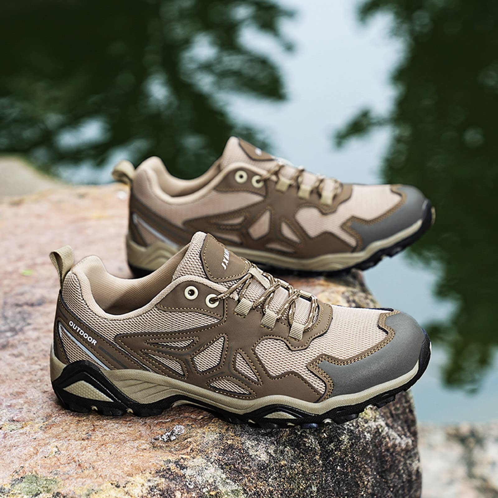 Generisch Wanderschuhe Herren Leicht Luftig Trekkingschuhe Mesh Dämpfung