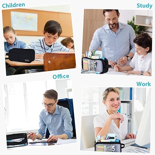 Miniatura 8 de Homecube Bolsa de almacenamiento de tela Oxford, soporte para bolígrafos, bolsa de maquillaje, organizador de papelería, bolsa para lápices con