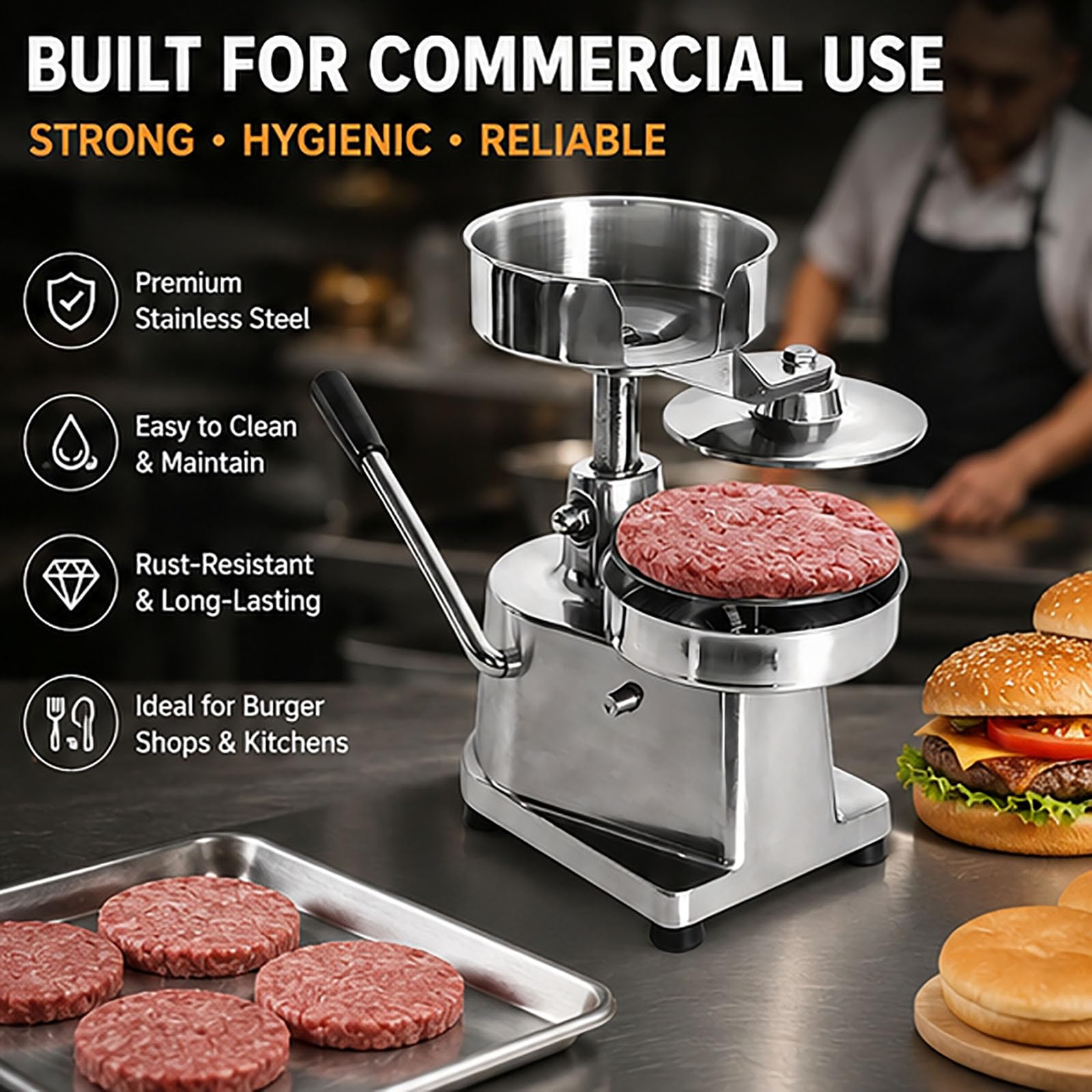 Pressa per Hamburger Commerciale,Macchina per la formatura di tortini