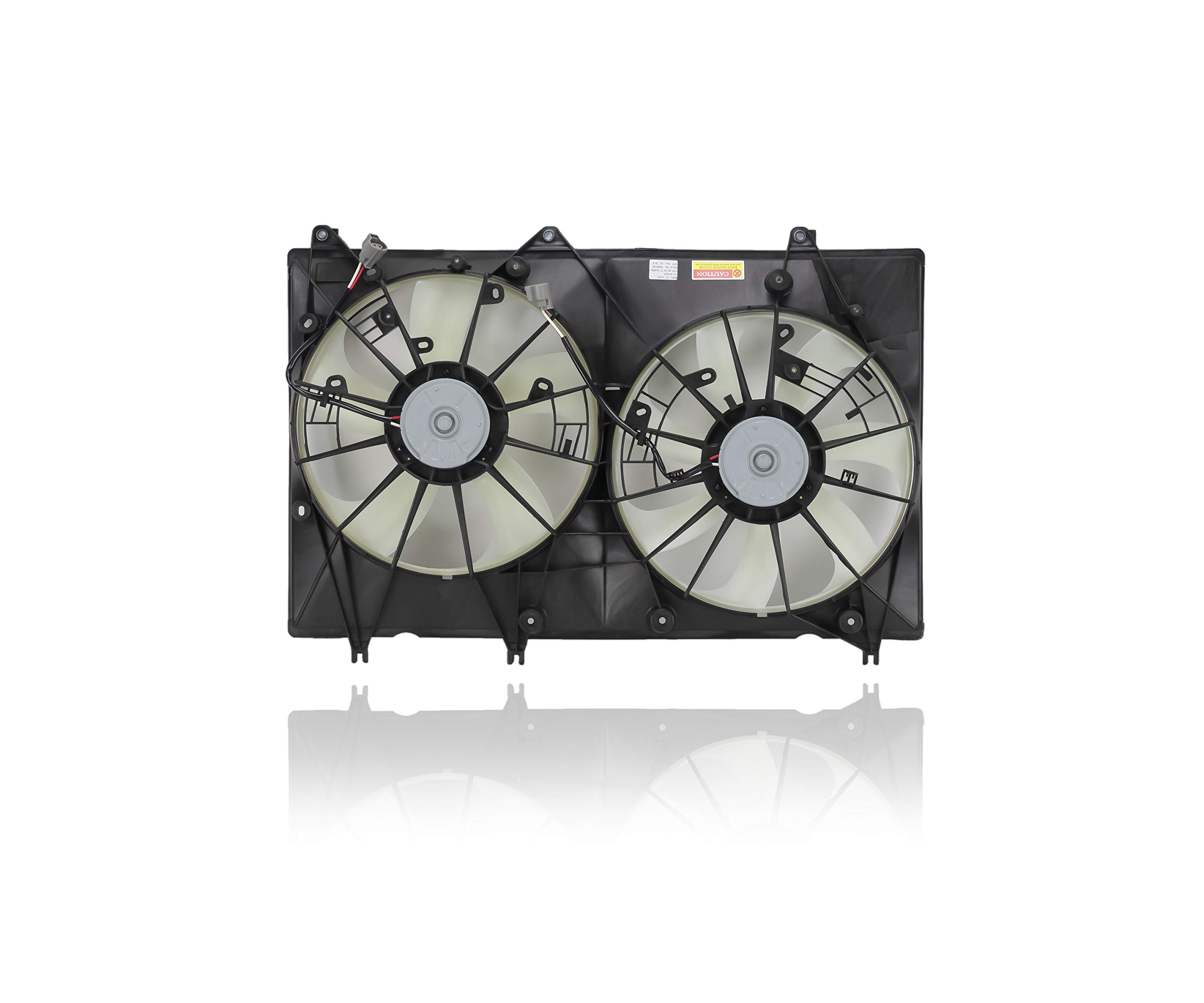 Radiator Cooling Fan Assembly For 2008-2013 Toyota Highlander - Dual Fans, 12V, Direct Fit