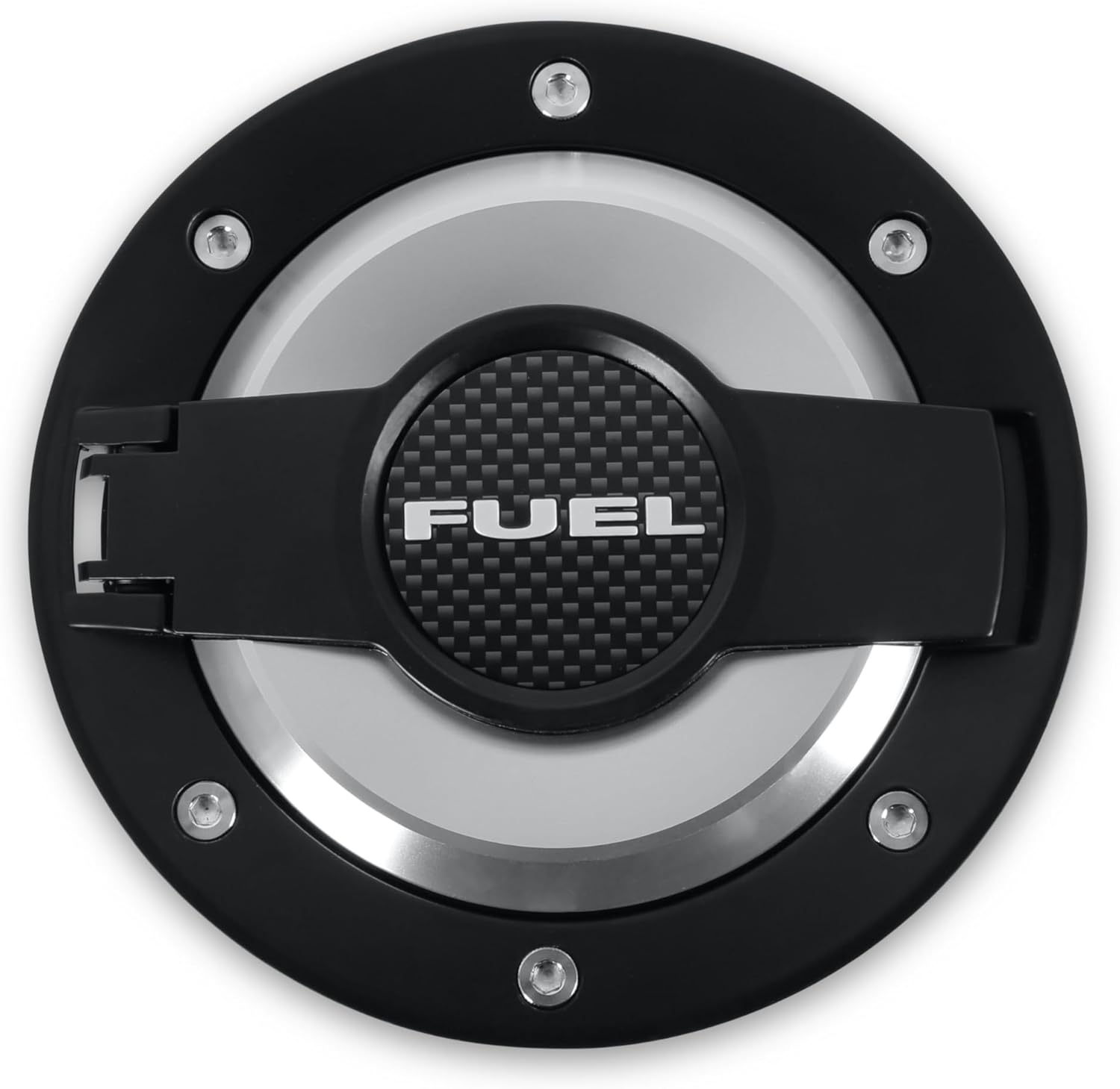 MO-210001 Black/Silver Billet Aluminum Fuel Door