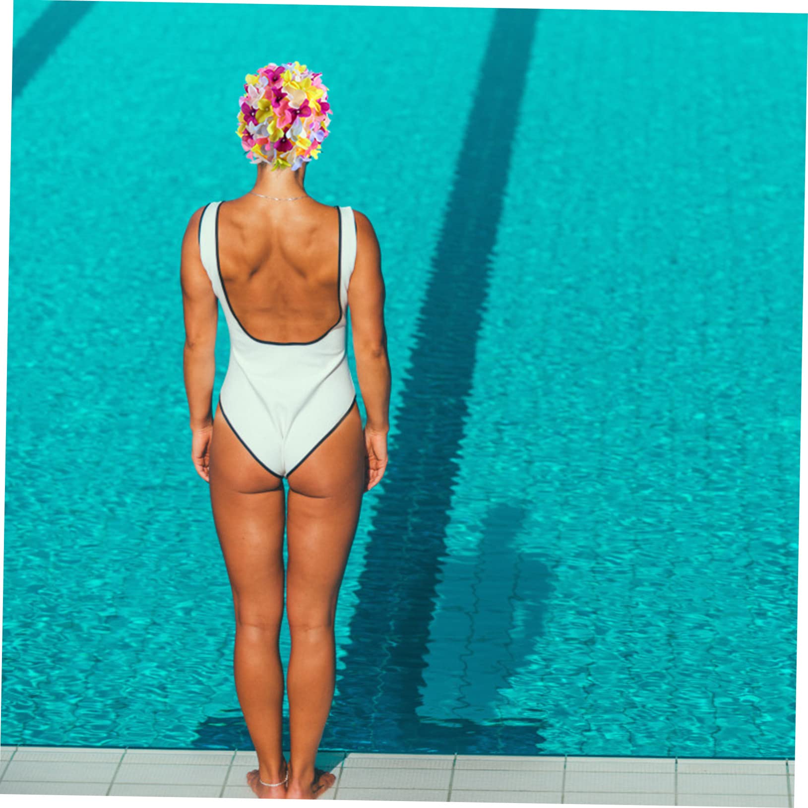 BESPORTBLE 6pièces Bonnet De Bain Floral Respirant Et Élégant Chapeau De Natation Cheveux Et Design Pratique