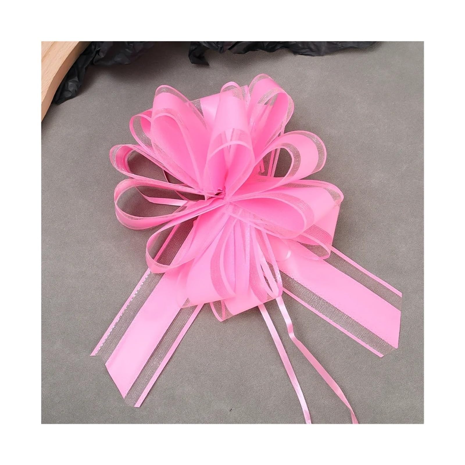 Xinglongs Bows & Ribbons 20Pcs Snow Yarn Pull Bow Large Size Wedding Birthday Party Decoration Bows for Gifts Wrapping Packing Flower Ribbons(Pink)