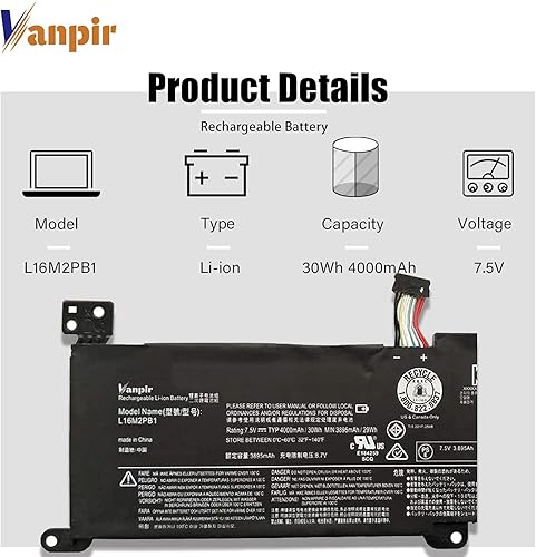 Miniatura 2 de L16M2PB1 - Batería de repuesto para laptop Lenovo IdeaPad 3 de 15 pulgadas 3-15ADA05 (número de modelo 81W10094US) Series L16C2PB2 L16C2PB1 L16L2PB2