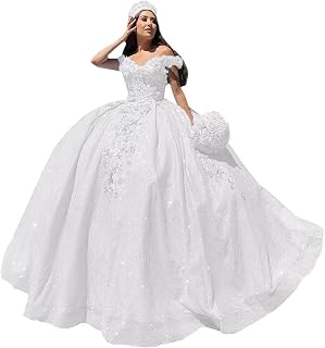 Ball Gown Off-The-Shoulder Quinceanera Dresses 3D Flowers Puffy Sweet 15 Gowns